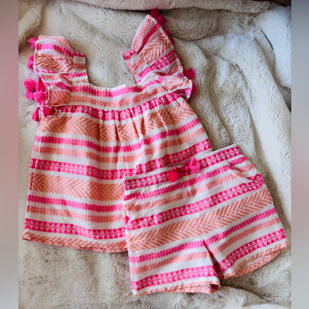 Pink and White Striped Outfit
